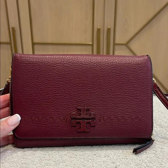 Tory Burch Deep Burgundy Crossbody Bag - Picture 1 of 6